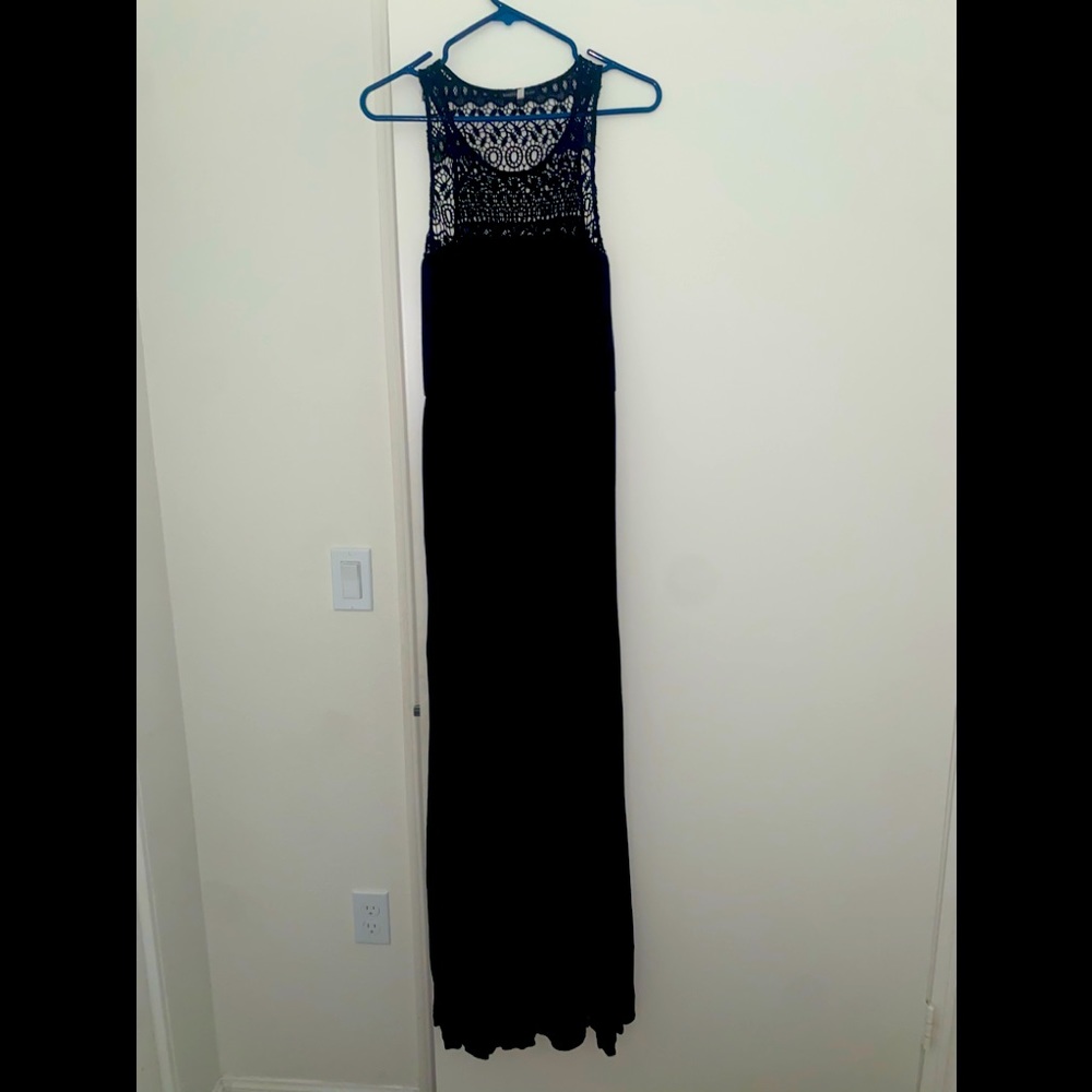 Long casual black dress